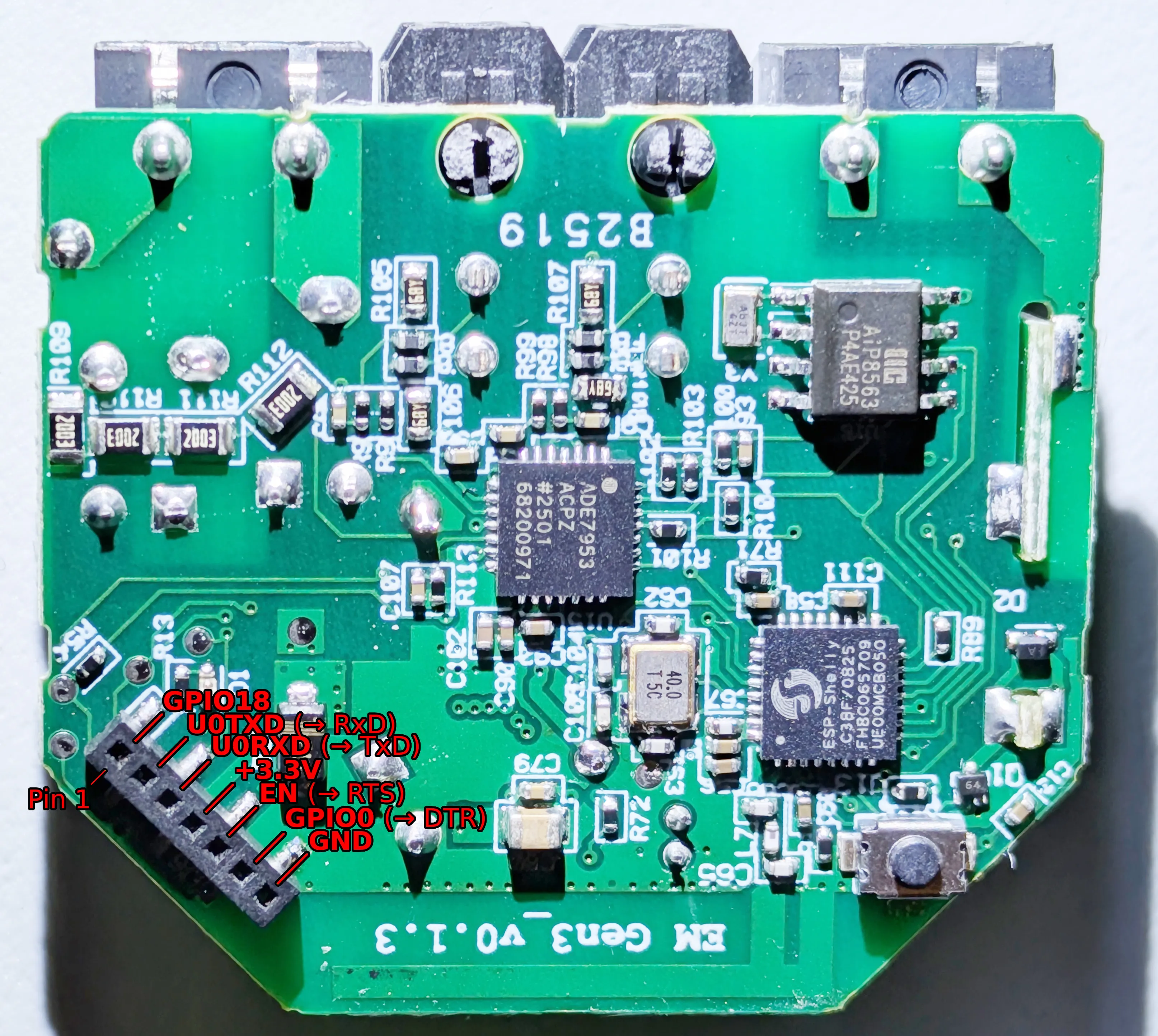 PCB pinout diagram